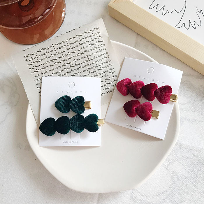 Korean Gold Velvet Love Hairpin All-match