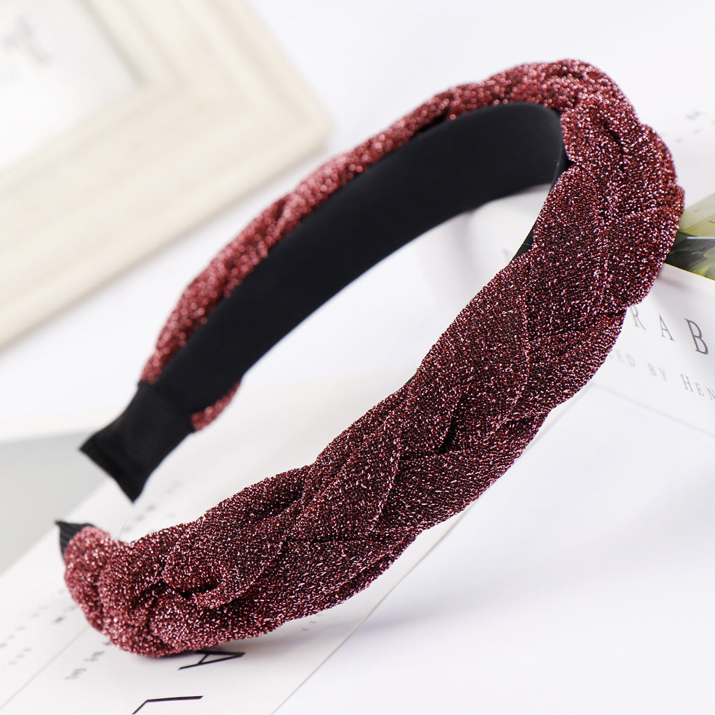 Bright silk cloth wide-brimmed bow headband