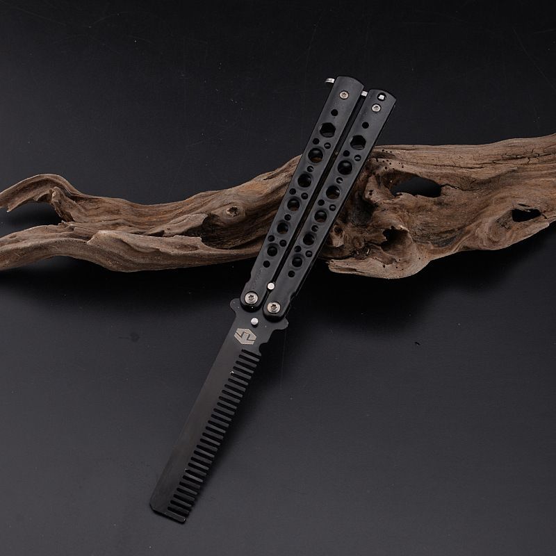 Folding Butterfly Comb Knife Stainless Steel Practice