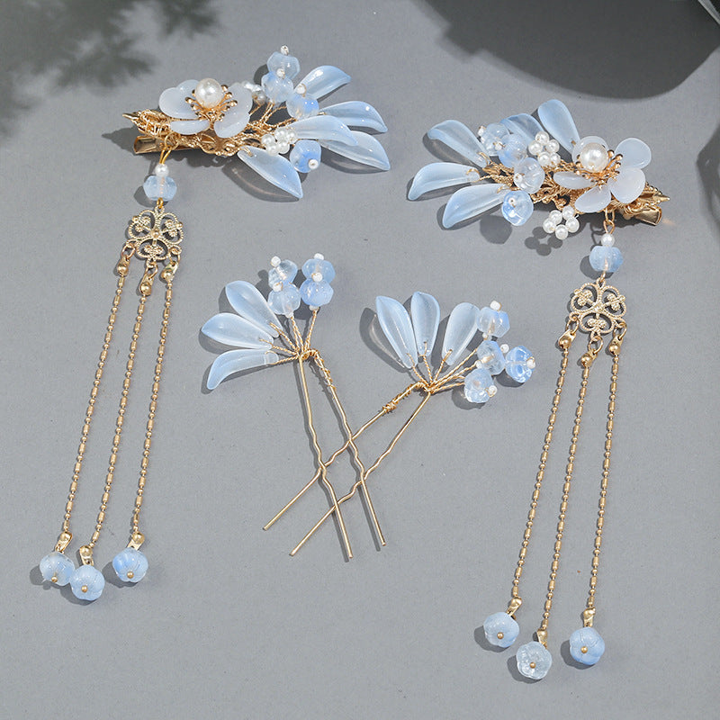 Glazed Flower Hair Ornament Ancient Costume
