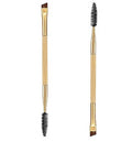 Bamboo handle double eyebrow brush Eyebrow brush   eyebrow comb Eyebrow brush Eyelash brush dual purpose brush