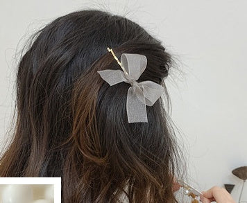 Simple bowknot pearl hair ornaments