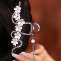 Flower Large Rhinestone Clip Metal Hair