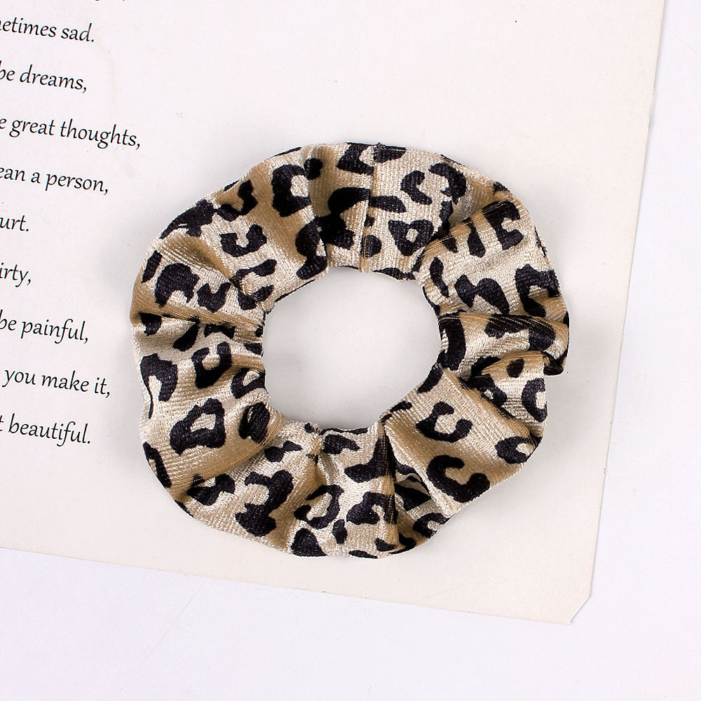 Leopard Flannel Large Intestine Hair Tie