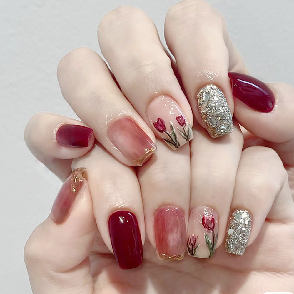 Hand Worn Nail Art Piece In China-Chic Red In The Year Of The Snake