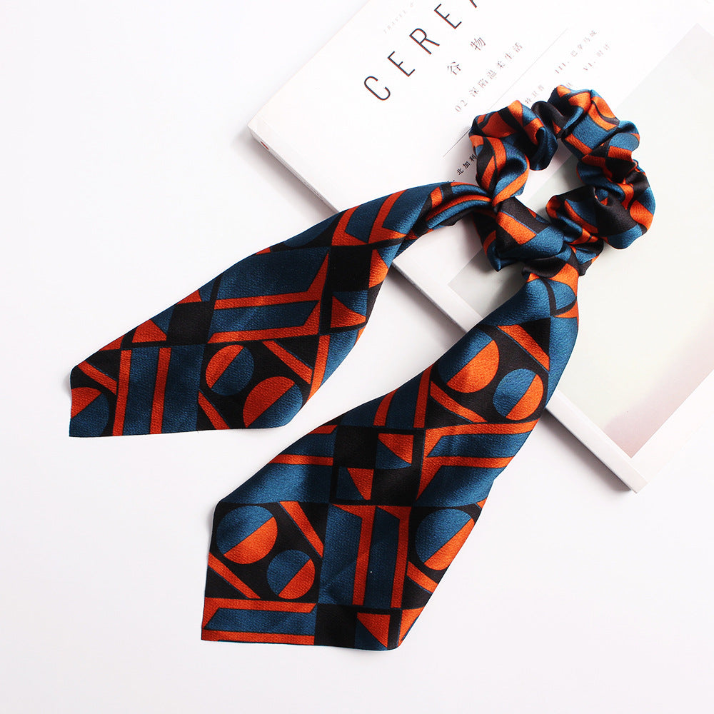Ribbon Ponytail Printed Large Intestine Hair Tie