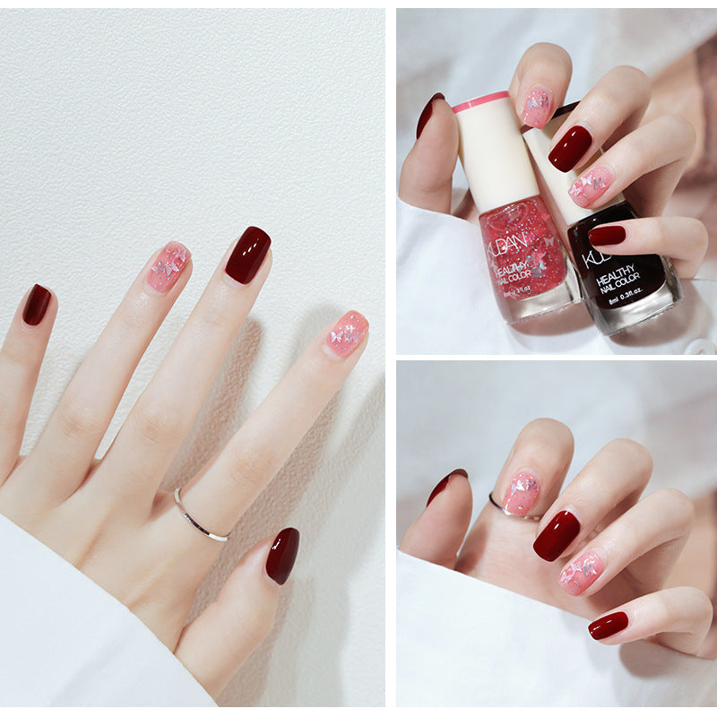 Kudan Iridescent Brightening Fine-shimmering No-bake Peel-off-free Clear Nail Polish