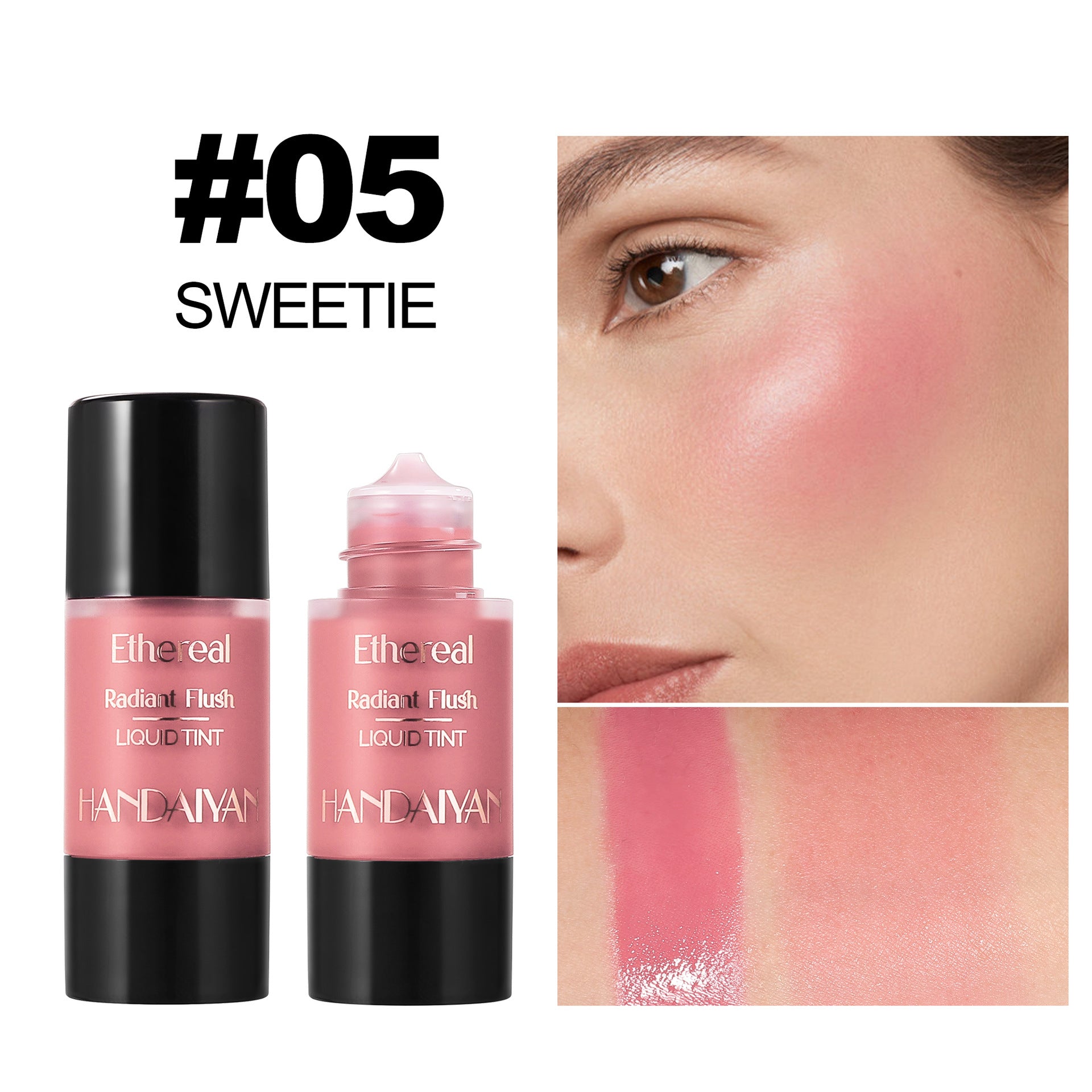 Handaiyan Liquid Blush Press Type 6 Colors Thin And Glittering