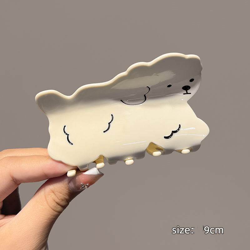 Korean Style Acetic Acid Little Dog Grab Clip Female Lazy Style Ins Clip Headwear