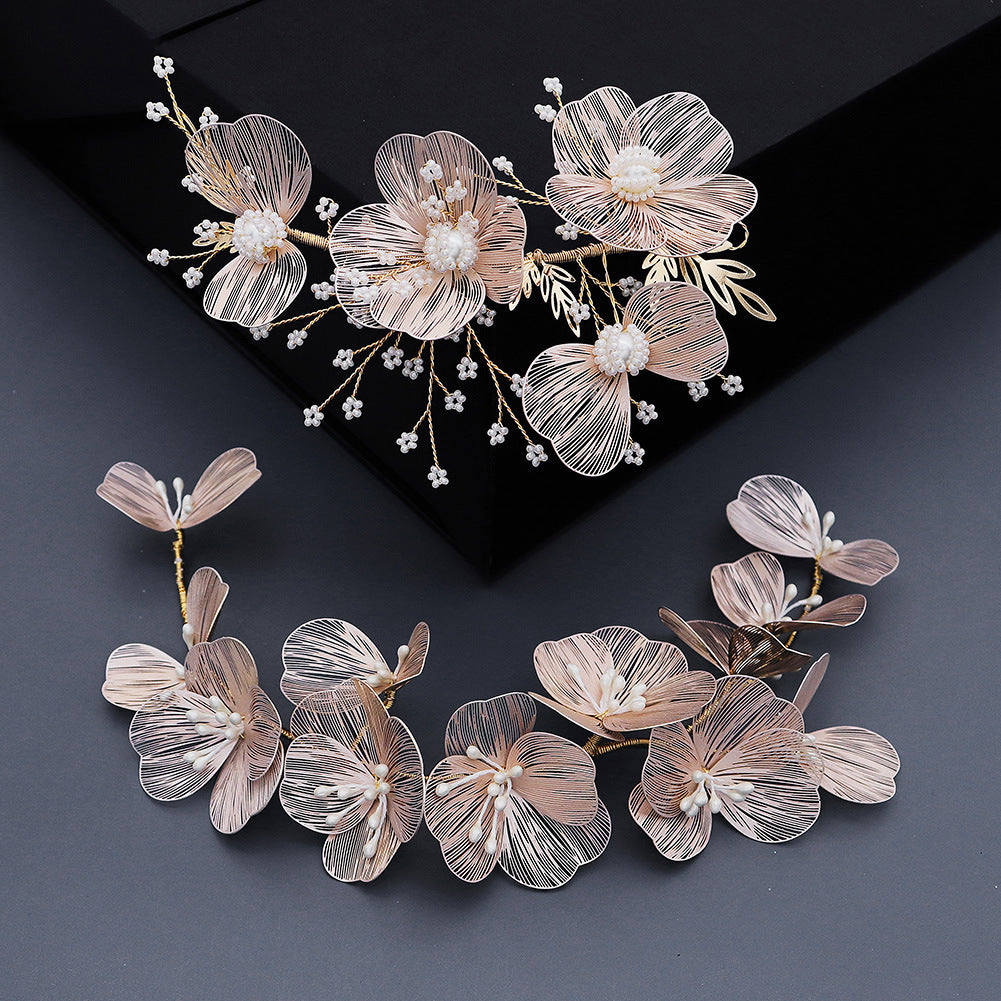 Handmade gold silk petal headband