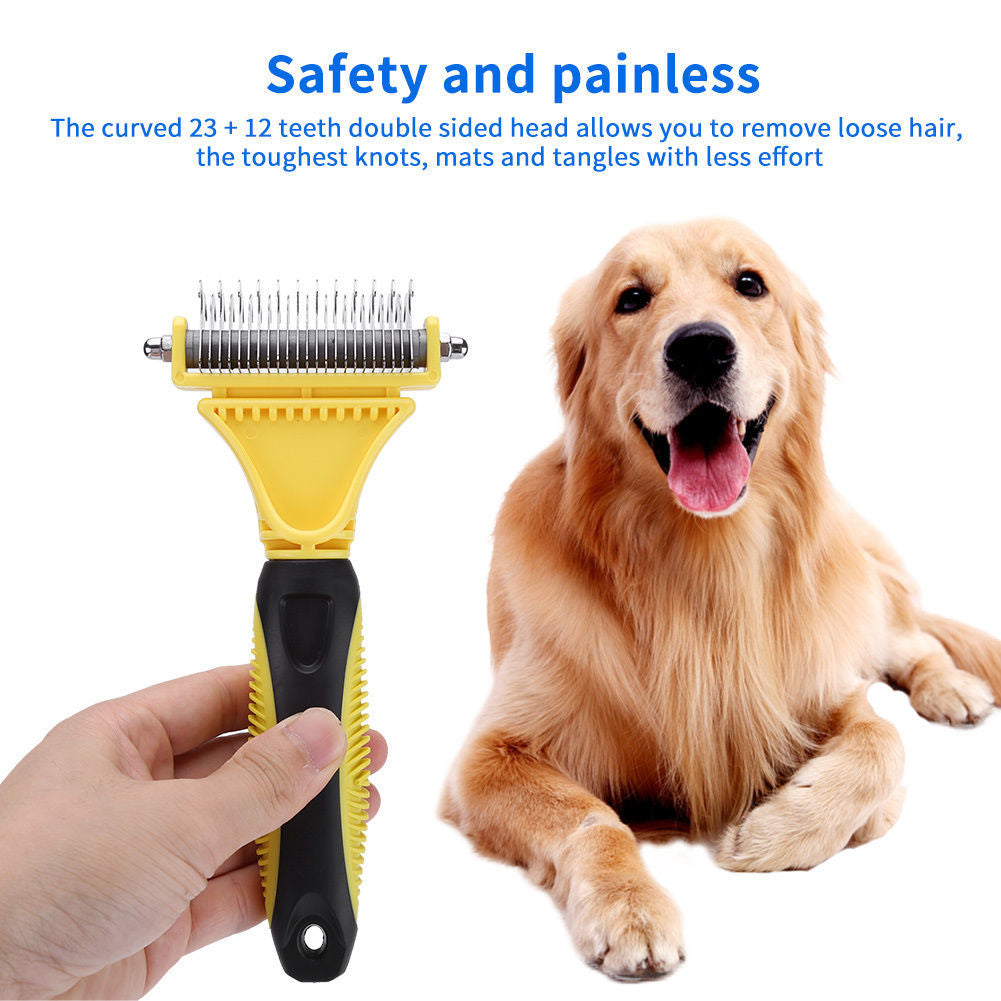 Stainless steel double-sided  knot comb