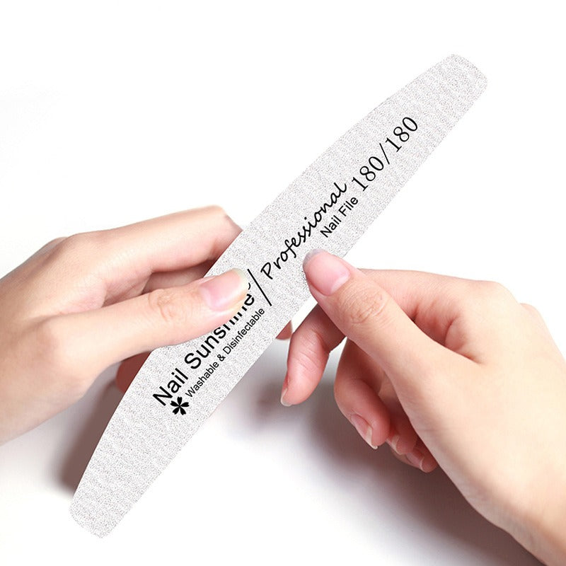 Nail Sunshine Half-moon Shaped Nail File, Gray Nail File, High-end Washable Nail File, Non-shedding Sanding Nail File.