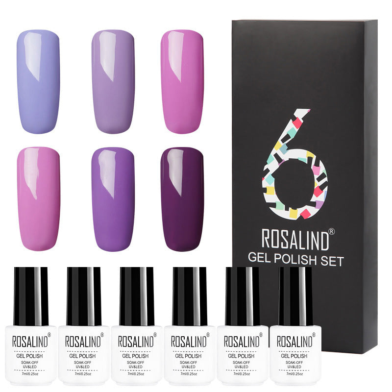 Rosalind 6 Colors Set Solid Color Gel Polish Set Nail Polish Gift Box Manicure