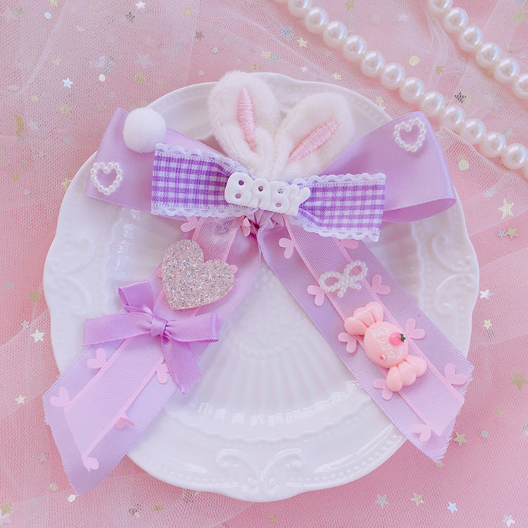 Bunny ear bow hairpin