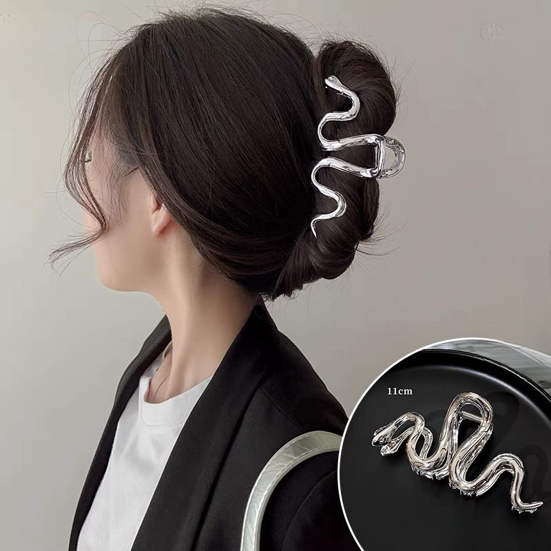 Slytherin Serpentine Metal Silver Barrettes