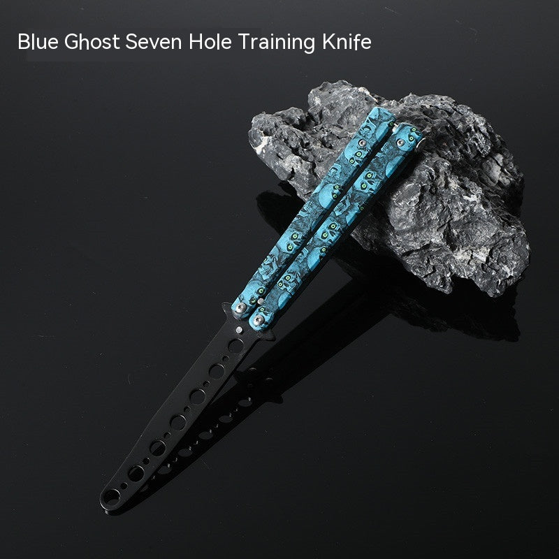 Butterfly Comb Folding Training Knife Stainless Steel Swing Knife