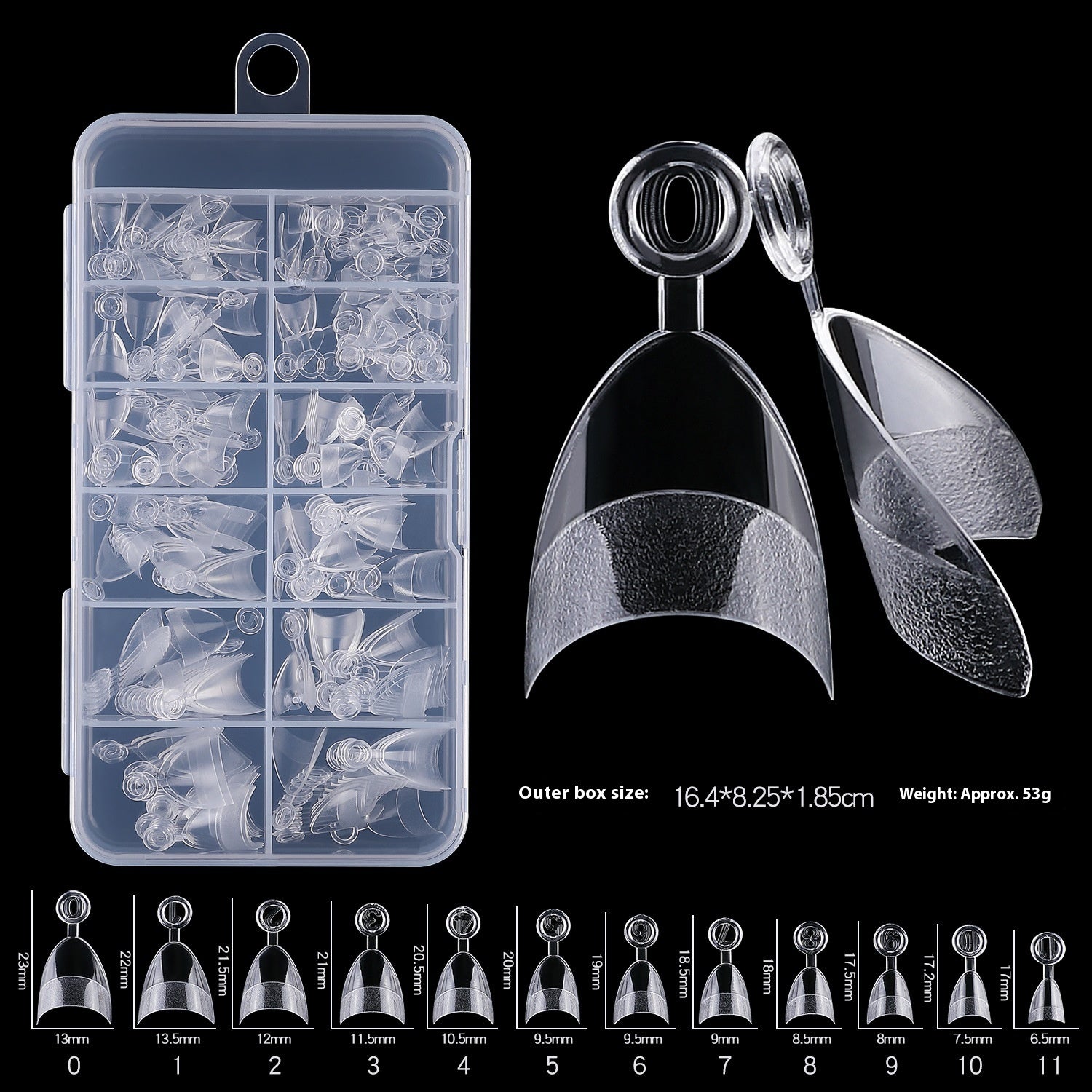 Wear Nail With Handle Ultra Short Semi-nail Sticky Round Head Transparent Fake Nails