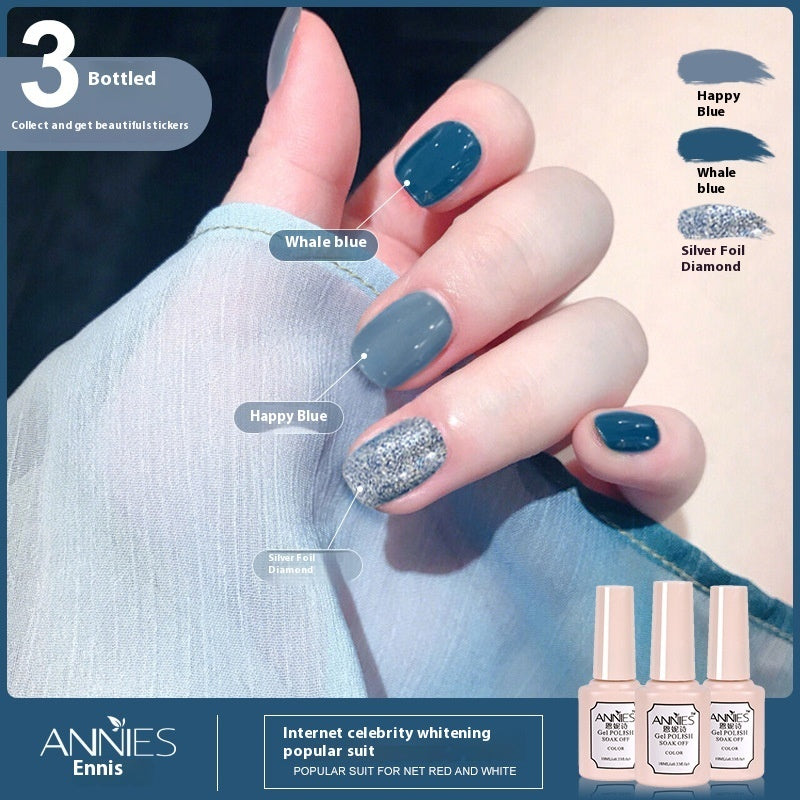 Annies Ennis Women's Three-color New Ice Jelly Nude Color Gel Nail Polish Suit