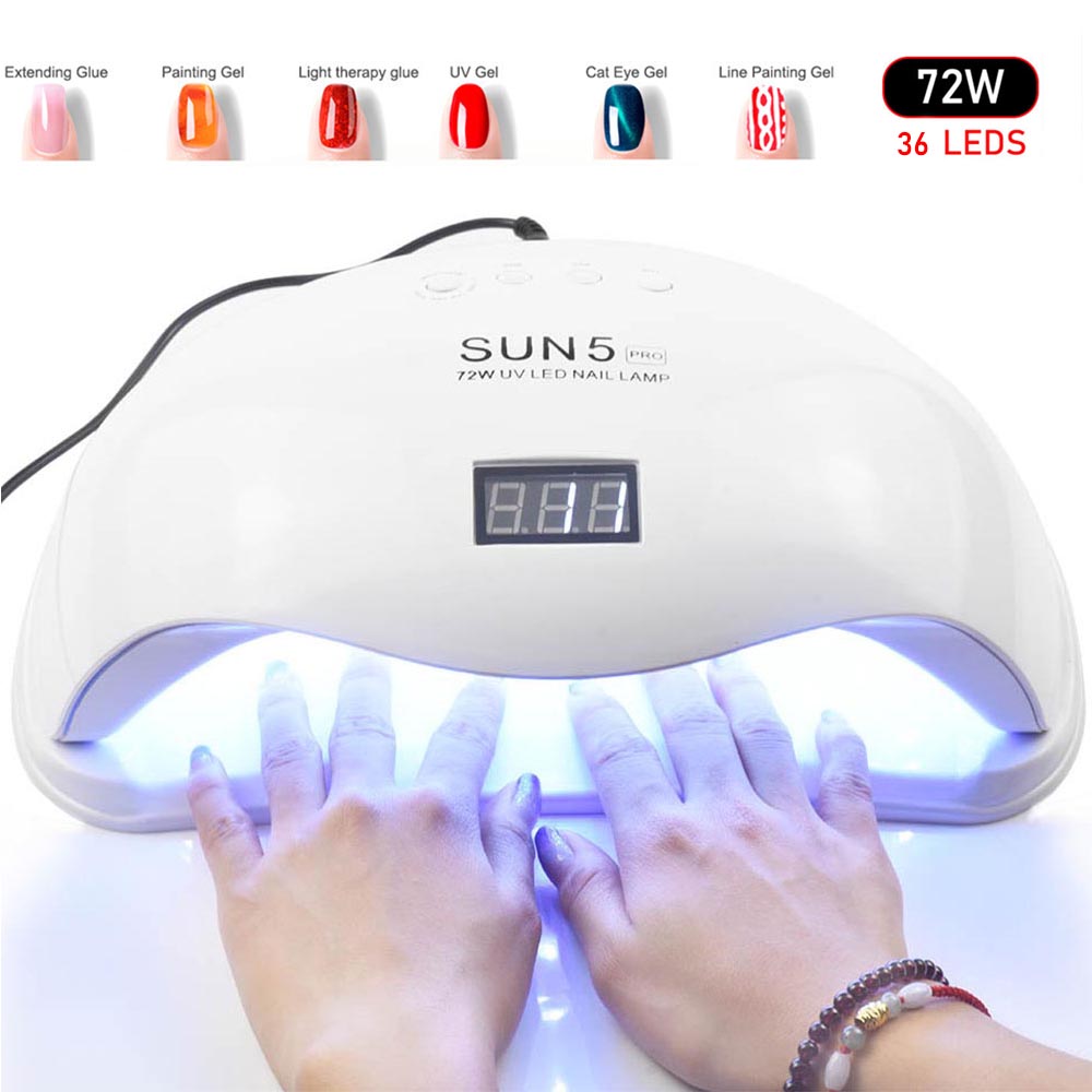 Sun5 Pro 72W UVLED Dual Light Solar Nail Lamp
