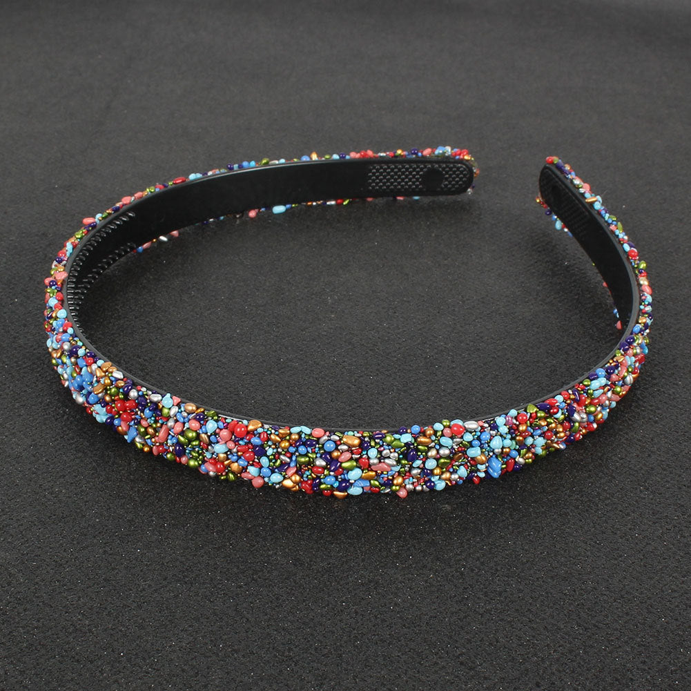 Semicircle Retro Colored Diamond Headband