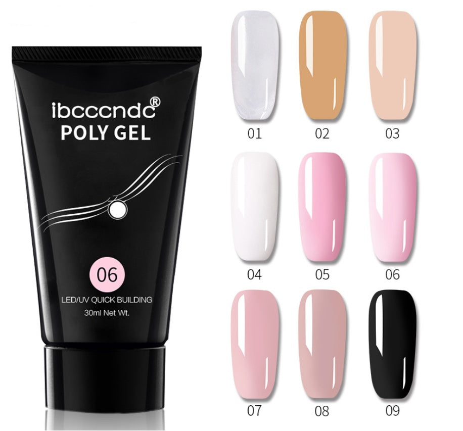 Ibcccndc Cross-border Solid-state Extension Glue Matching Piece A Crystal Transparent False Nail 100 Piece Box Nail Extension Glue