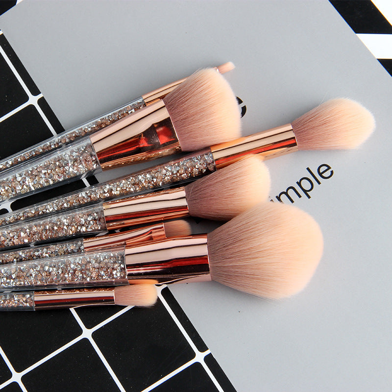 7 portable eye shadow and blush makeup tools with diamond handle