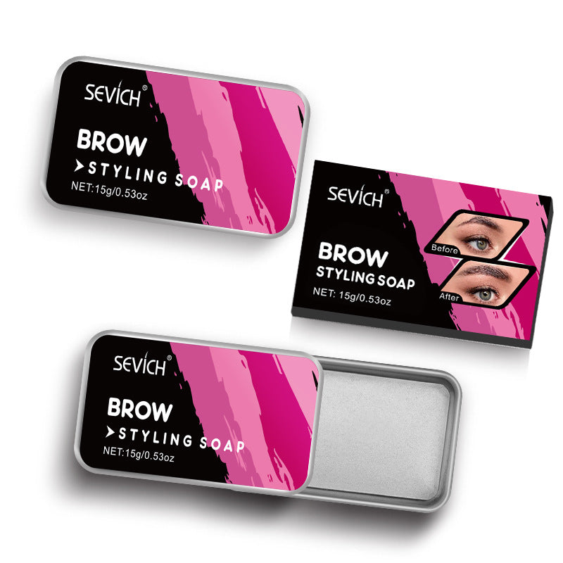 Waterproof colorless transparent soap type eyebrow cream