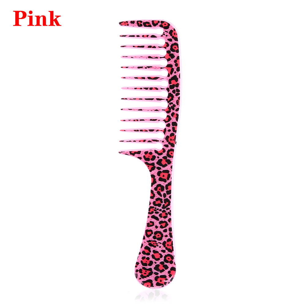 Fashionable Plastic Leopard Print Large Tooth Comb