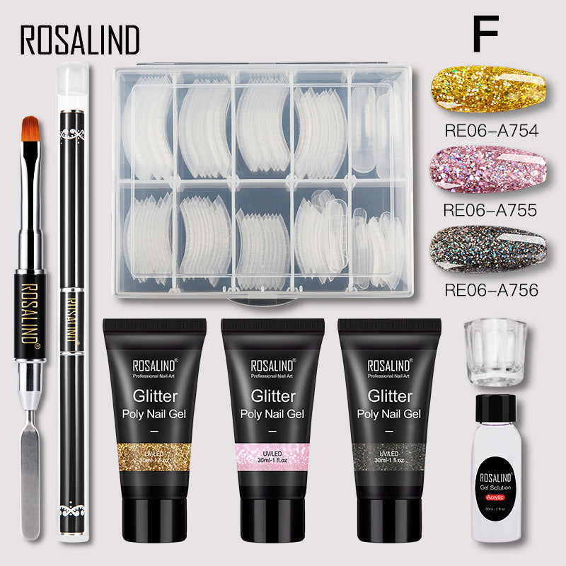 Rosalind Nail Art Modeling Quick Extension Liquid Gel Nail 30ML Extension Glue Tool Set 3pcs
