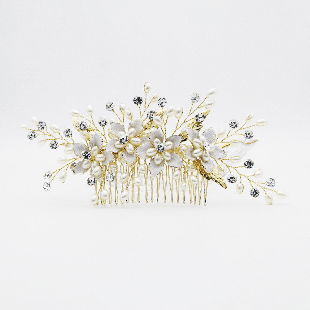 Flowers and leaves in hair ornaments