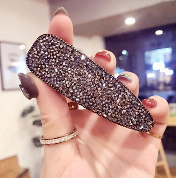 Geometric crystal rhinestone hair clip