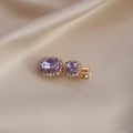 Vintage Sweet Purple Rhinestone Pearl Hairpin