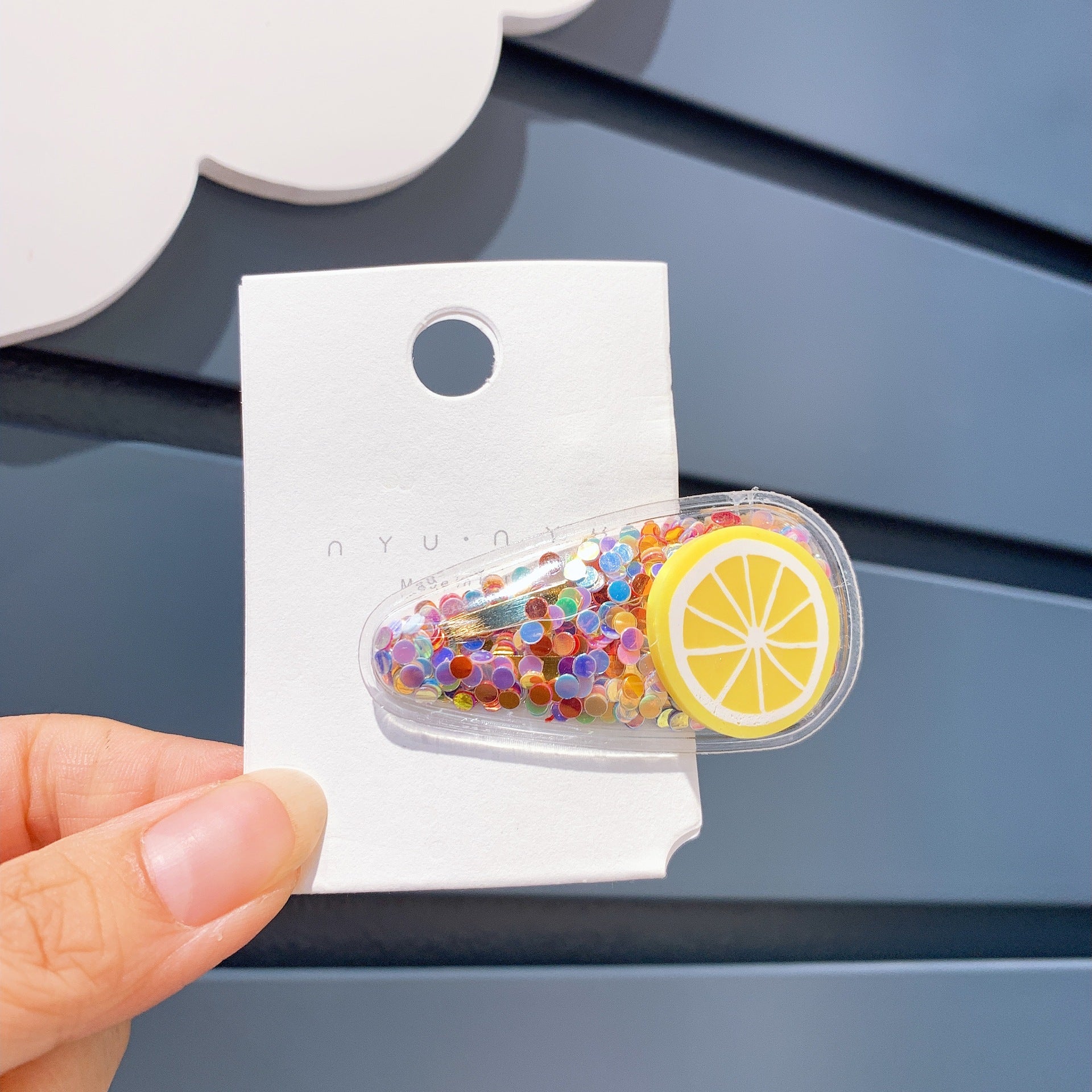 Personality transparent girl fruit hairpin