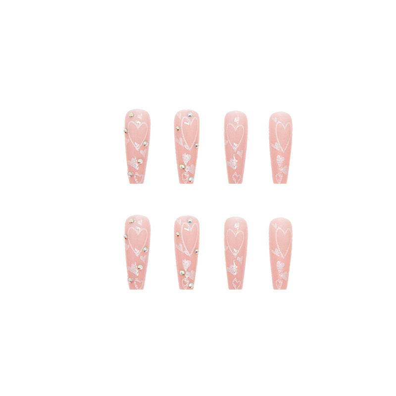 Long Ballet Nail Love Diamond In The Debris 24 Pieces Gradient Nail Stickers
