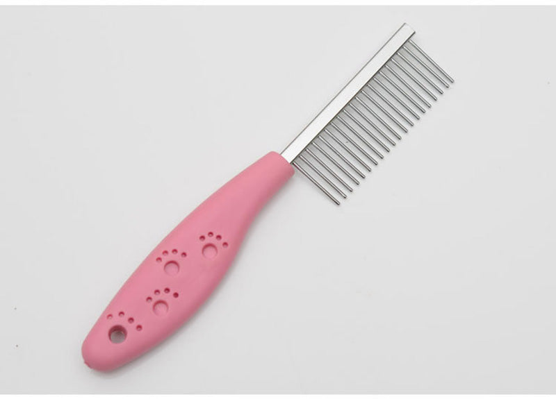 Pet candy color soft handle stainless steel comb