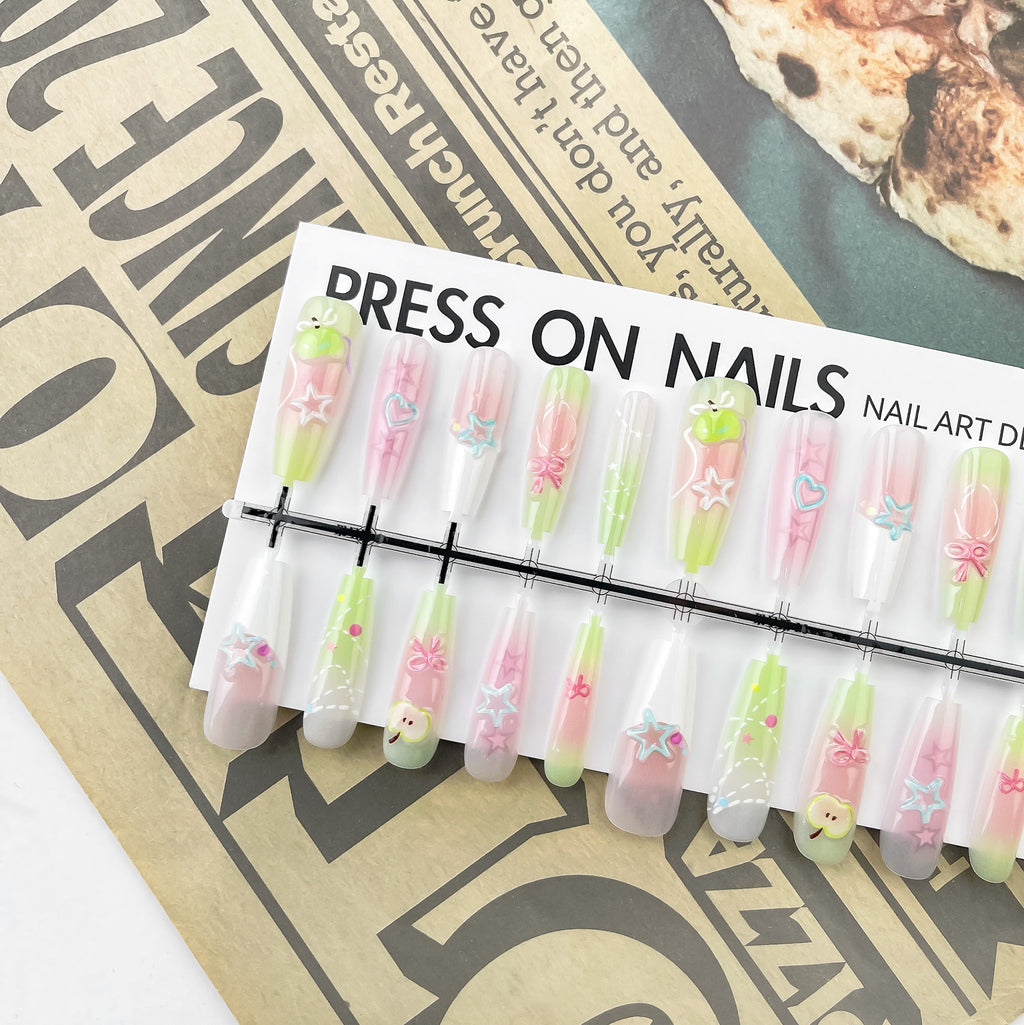 Press On Nails Cute Three-dimensional Relief Machine Wear Armor Fake Nail Tip