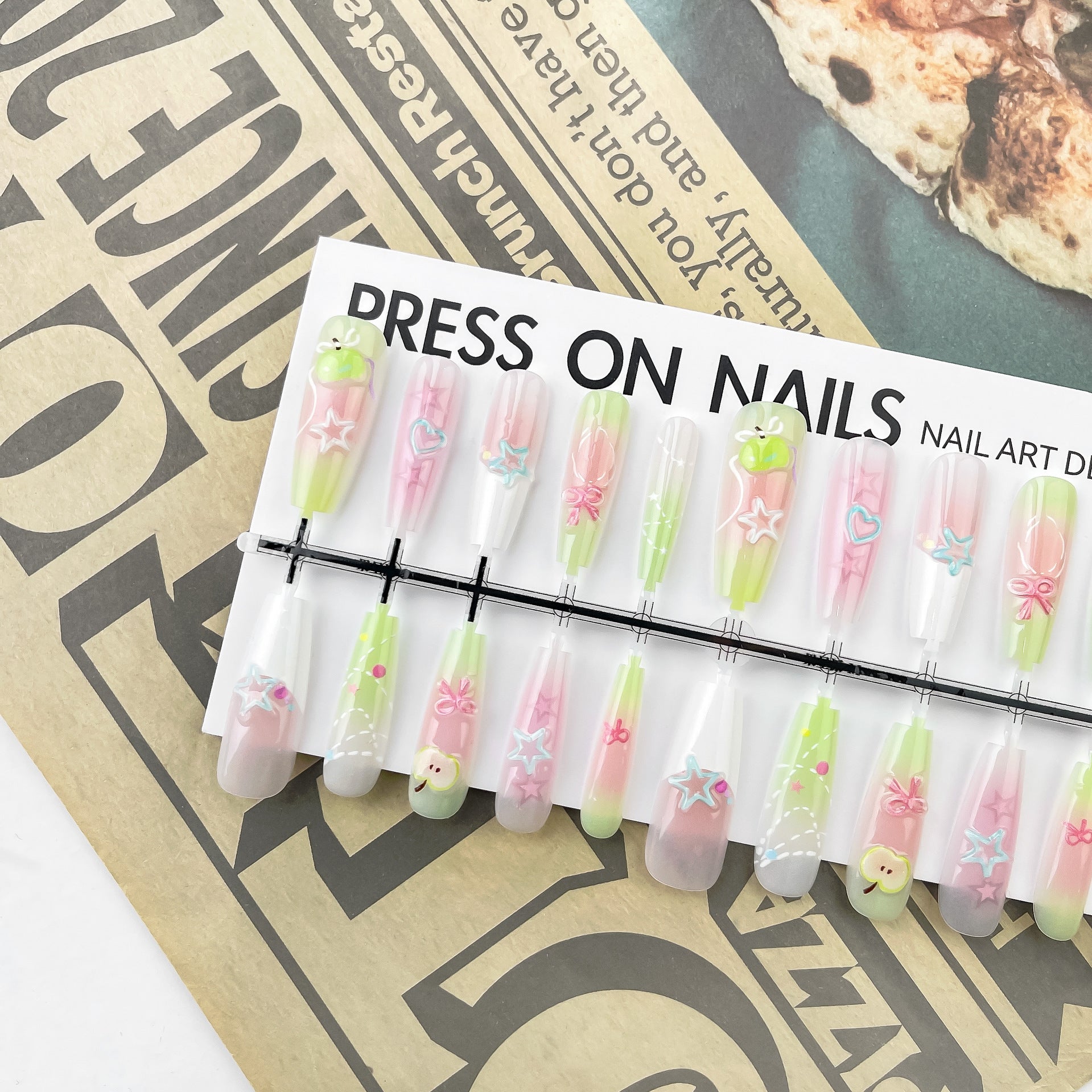Press On Nails Cute Three-dimensional Relief Machine Wear Armor Fake Nail Tip