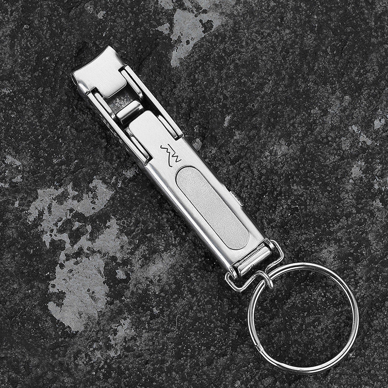 Stainless Steel Folding Nail Clippers With Keychain