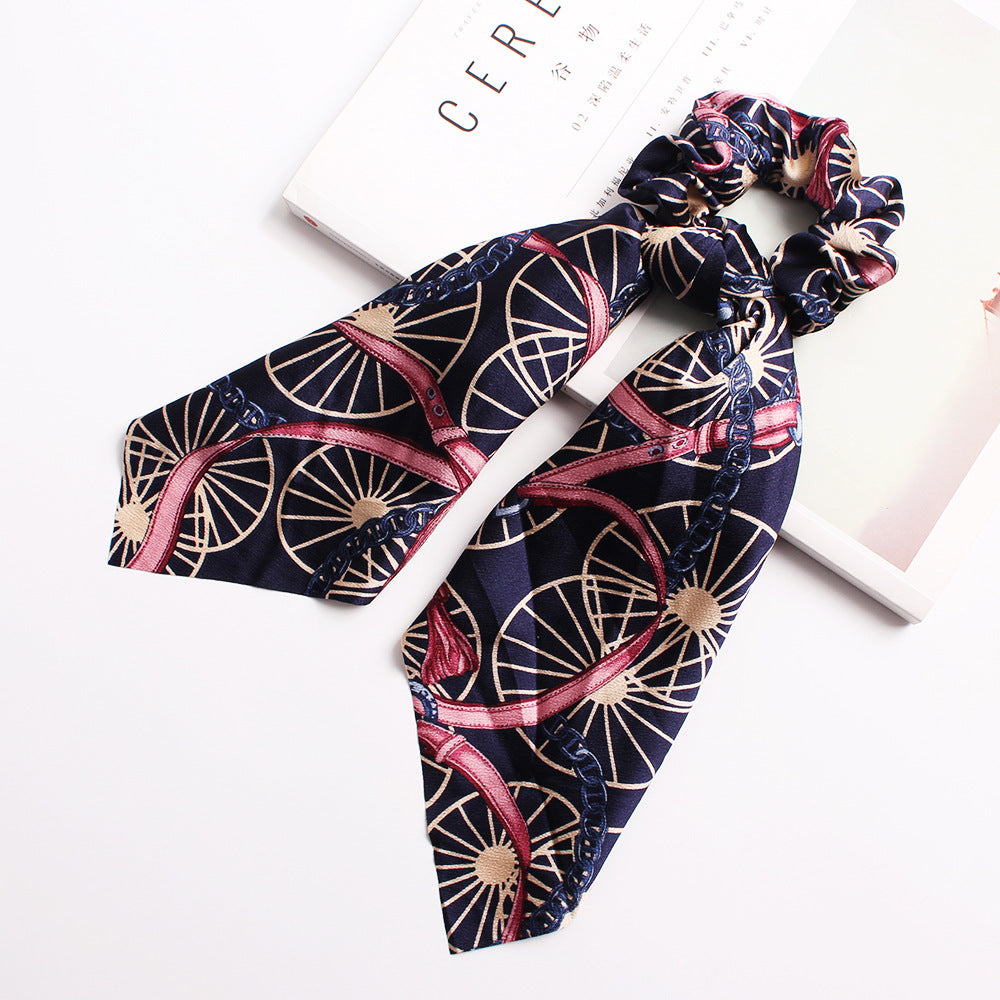 Ribbon Ponytail Printed Large Intestine Hair Tie