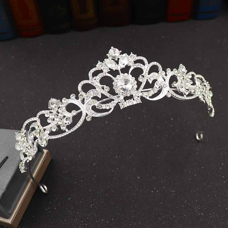 Alloy Rhinestone Crown Wedding Dress Headband