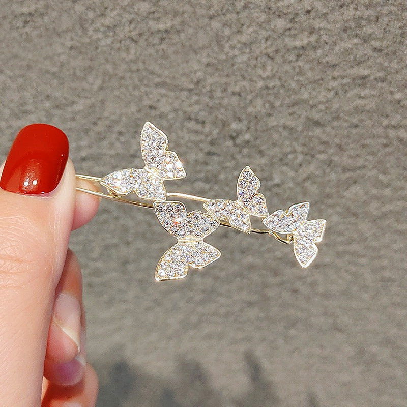 Korean temperament fairy water diamond smart butterfly clip