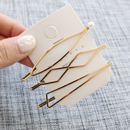 Metal pearl hairpin combination