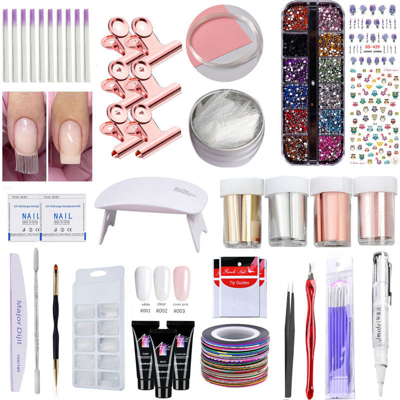 DouborQ Fashion nail extension glue set fiber glass
