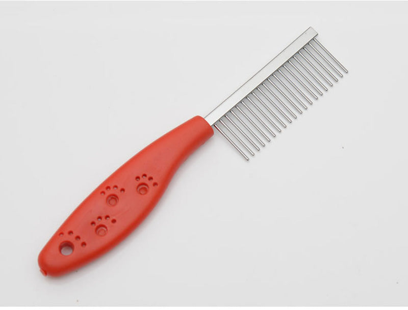 Pet candy color soft handle stainless steel comb