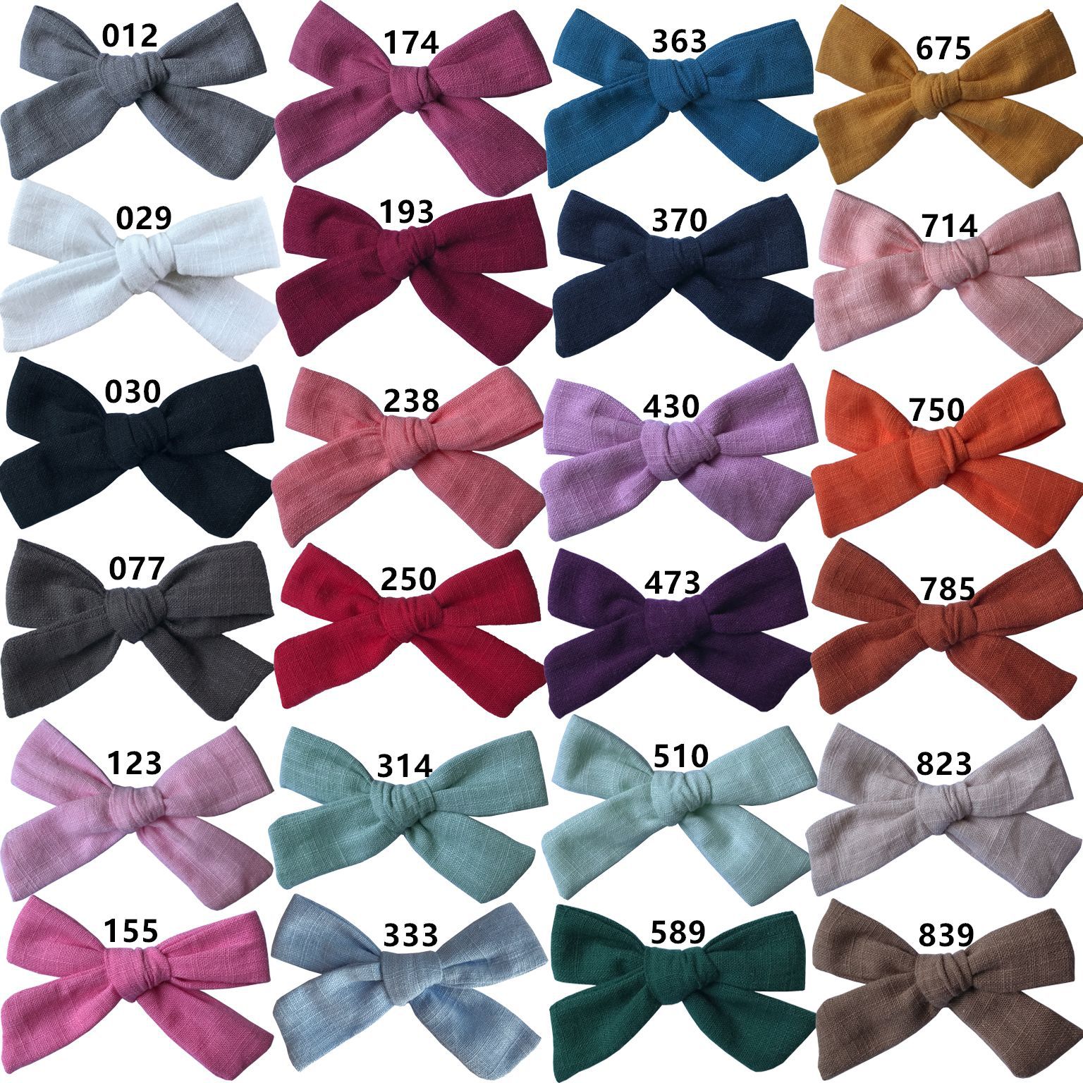 Cotton and linen bow hairpin