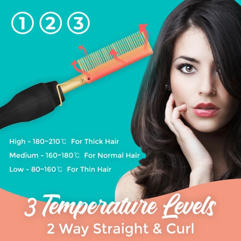 Multifunctional curling and straightening comb