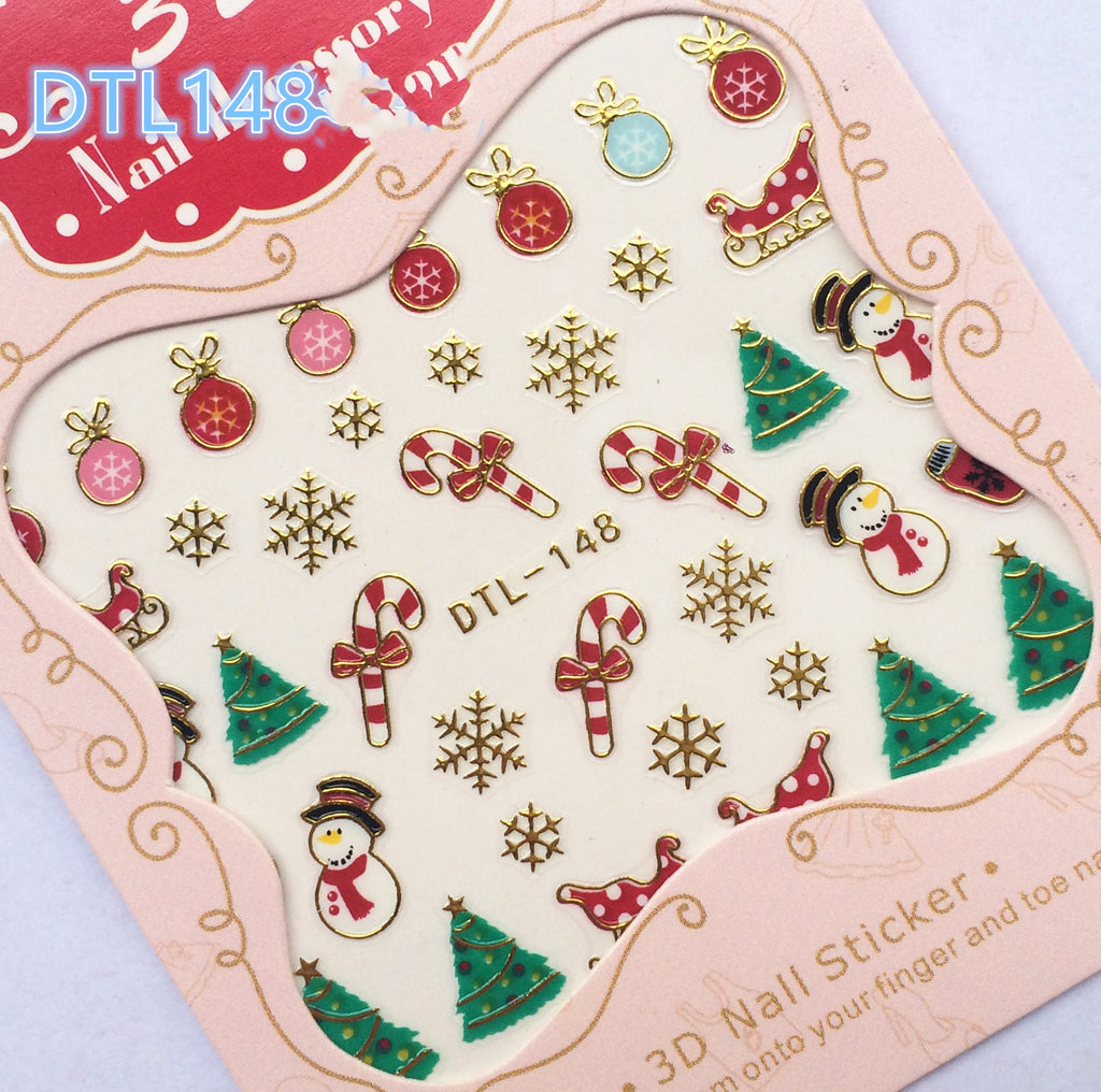 DTL157i 3D Christmas nail decals