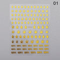 Nail Art New Large 3D Maple Leaf Sticker DIY 6-color Laser Bronzing Nail Decal