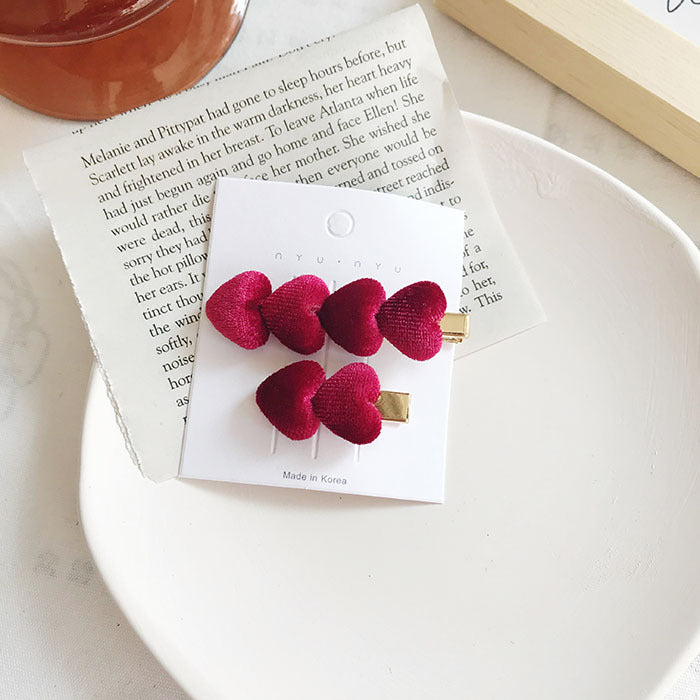 Korean Gold Velvet Love Hairpin All-match