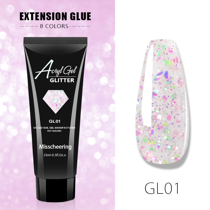 Acryl Gel Glitter Nail Extension Gel Painless and Rapid Nail Extension